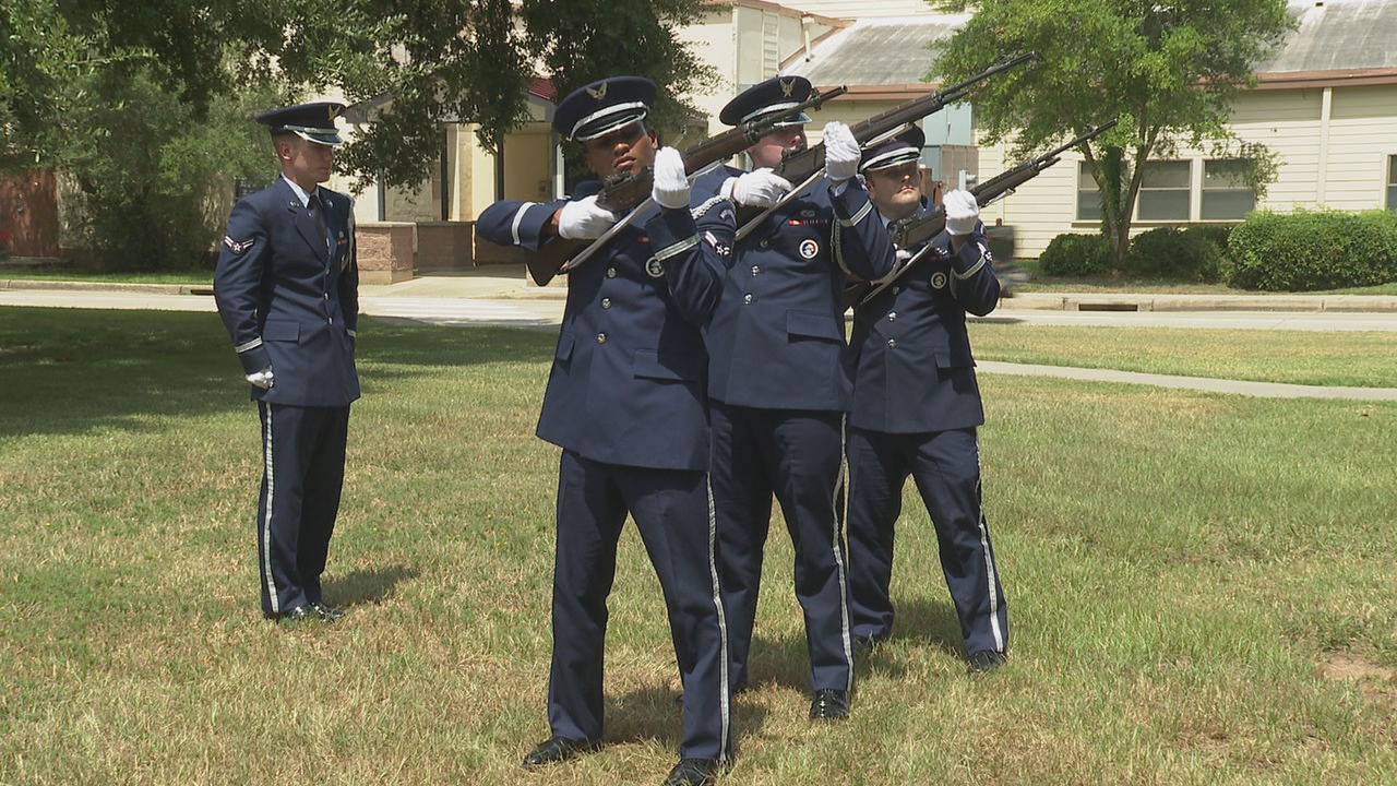 BAFB honor guard - three-gun salute